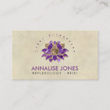 Amatista púrpura de lujo y oro Lotus