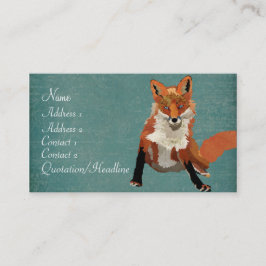 Tarjeta de visita ambarina del Fox del vintage