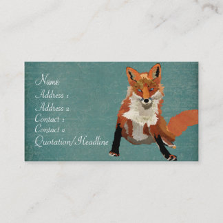 Tarjeta de visita ambarina del Fox del vintage