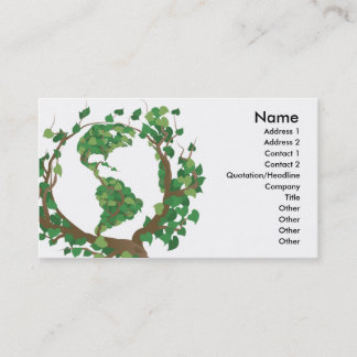 Tarjeta de visita ambiental del árbol del mundo