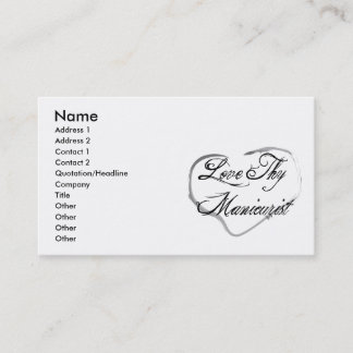 Tarjeta De Visita Ame a Thy manicuro