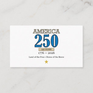 Tarjeta De Visita América 250 Años 1776–2026 Águila Patriótica Vinta