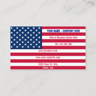Tarjeta De Visita American Flag Business Card
