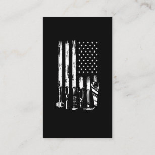 Tarjeta De Visita American Flag Garage Tools Proud Carpenter USA