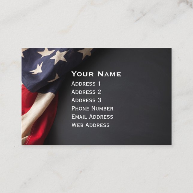 Tarjeta De Visita American Flag on a Chalkboard (Anverso)
