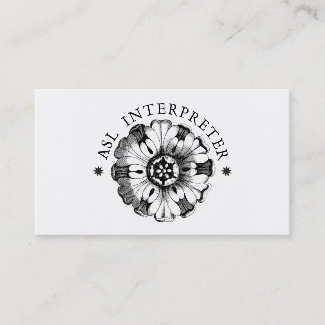 Tarjeta de visita American Rótulo Language (Anverso)