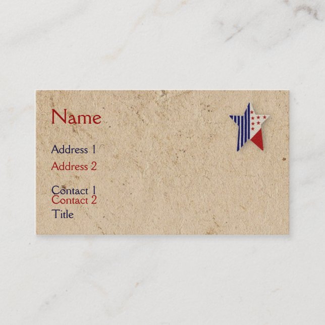 Tarjeta De Visita Americana Business Card (Anverso)