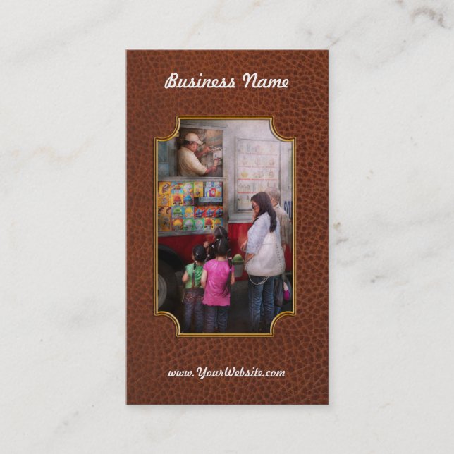 Tarjeta De Visita Americana - helado de chocolate de la porción (Anverso)