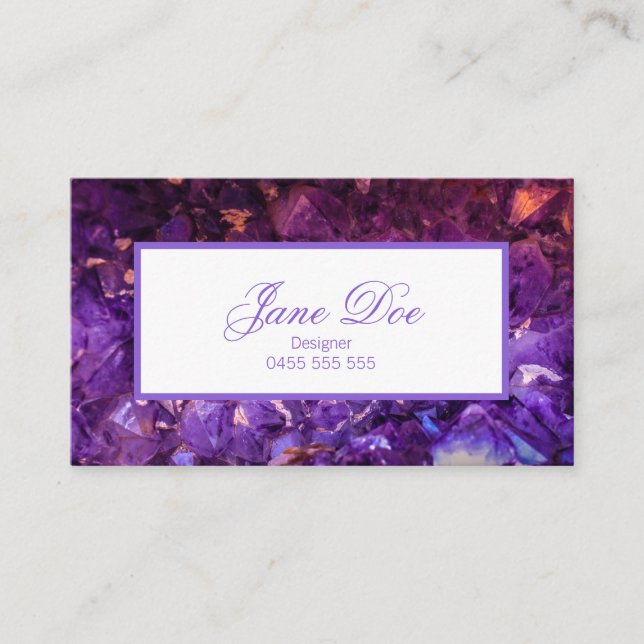 Tarjeta De Visita Amethyst Crystal Business Card (Anverso)