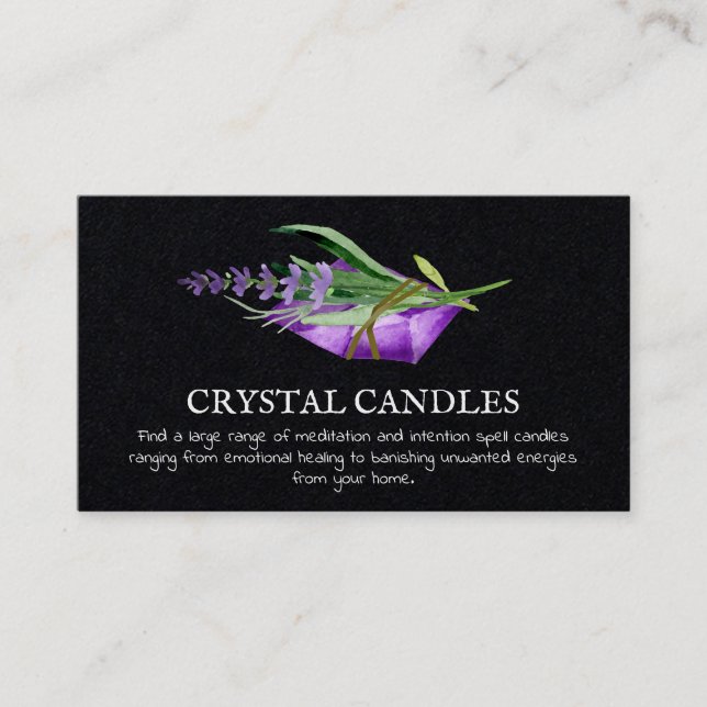 Tarjeta De Visita Amethyst Crystal Candle Intención Spell Business C (Anverso)