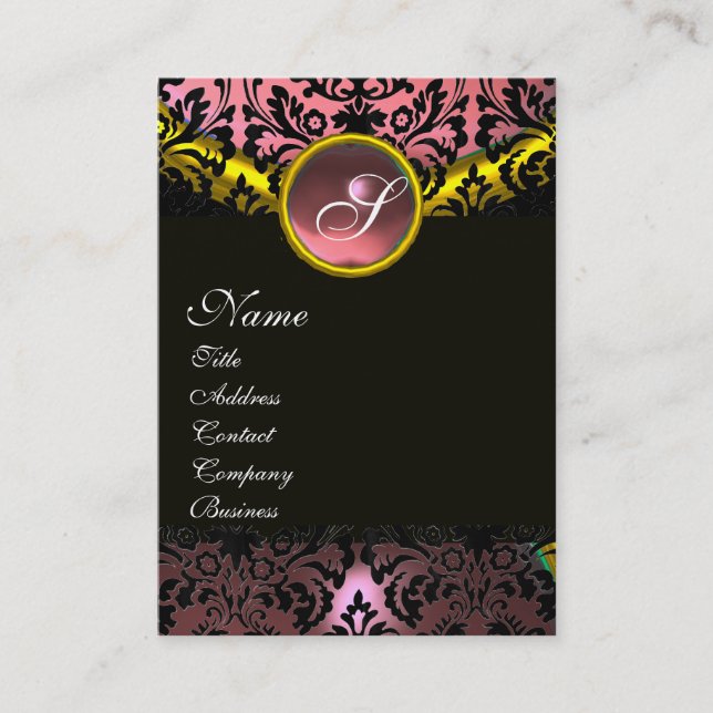 TARJETA DE VISITA AMETHYST DAMASK MONOGRAM (Anverso)