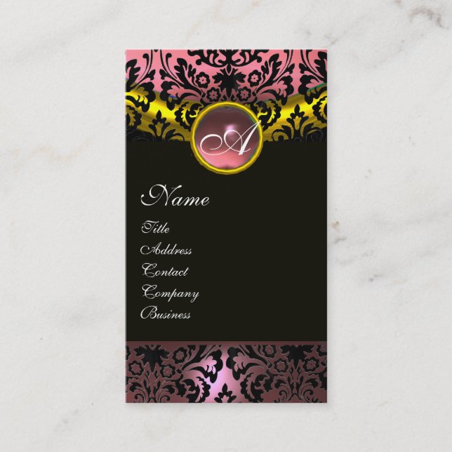 TARJETA DE VISITA AMETHYST DAMASK MONOGRAM (Anverso)