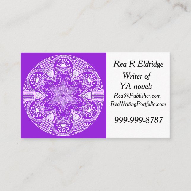 Tarjeta De Visita Amethyst Mandala (Anverso)