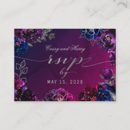 Tarjeta De Visita Amethyst Sapphire Ombr Jewel Tone Online RSVP Card