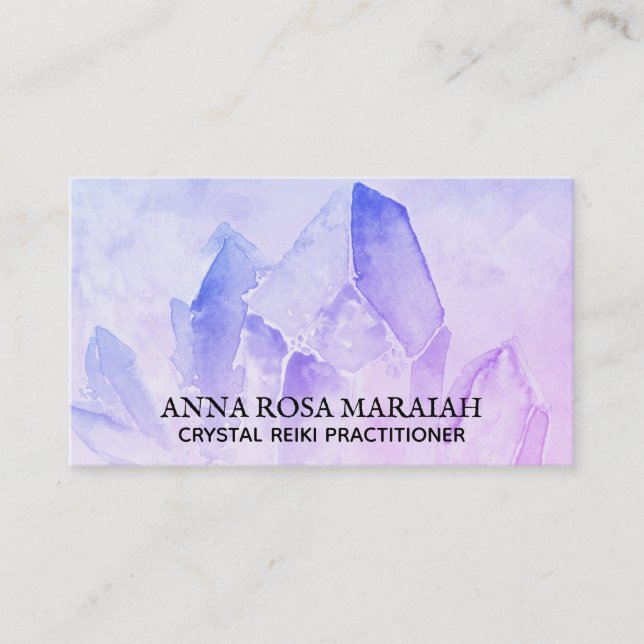Tarjeta De Visita *~* Ametist de yoga de Reiki Crystal Healer (Anverso)