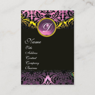 TARJETA DE VISITA AMETYST DAMASK MONOGRAM