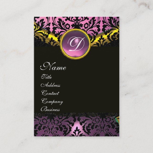TARJETA DE VISITA AMETYST DAMASK MONOGRAM (Anverso)