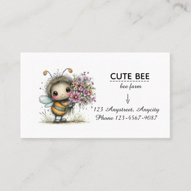 Tarjeta De Visita Amiga Flor de Abeja (Anverso)