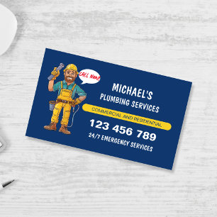 Tarjeta De Visita Amigable Personalizado Plumber Handyman Reparacion