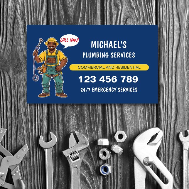 Tarjeta De Visita Amigable Personalizado Plumber Handyman Reparacion (Subido por el creador)
