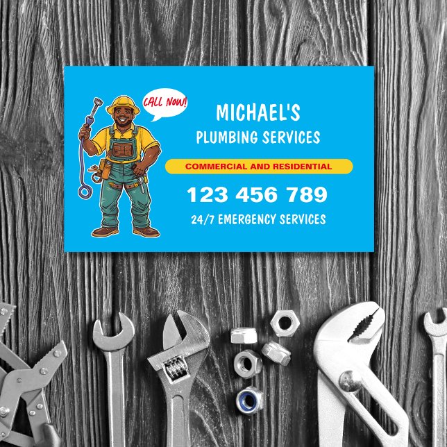 Tarjeta De Visita Amigable Personalizado Plumber Handyman Reparacion (Subido por el creador)