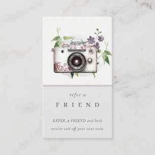 Tarjeta De Visita Amigo de referencia de la fotografía de cámara flo