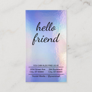 Tarjeta De Visita amigo Fondo del Relieve metalizado Pastel