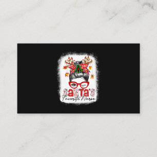 Tarjeta De Visita Amigos Navidades de enfermería favoritos Messy Bun