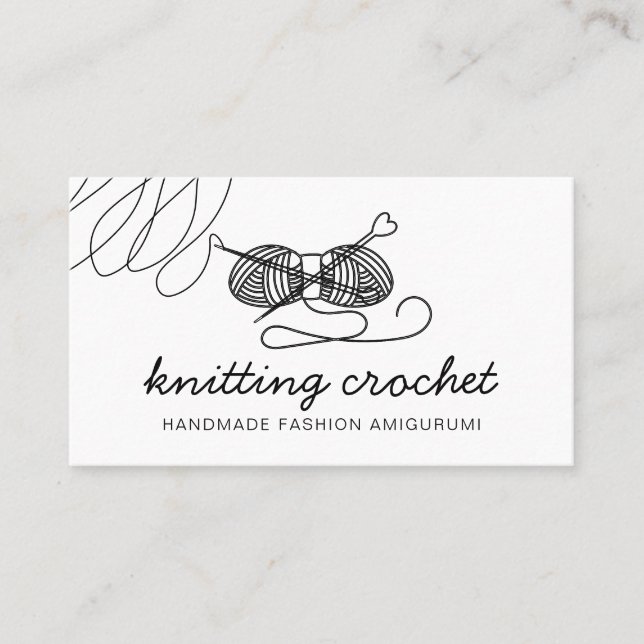 Tarjeta De Visita Amigurumi Handmade Yarn Knit Crochet (Anverso)
