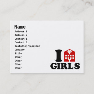 Tarjeta De Visita Amo a chicas del hotel