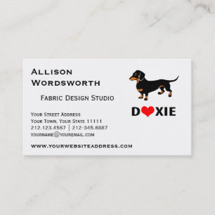 Tarjeta De Visita Amo a Doxies - negro y bronceo el Dachshund