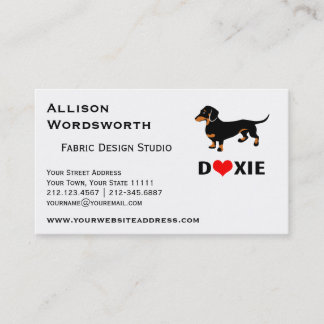 Tarjeta De Visita Amo a Doxies - negro y bronceo el Dachshund