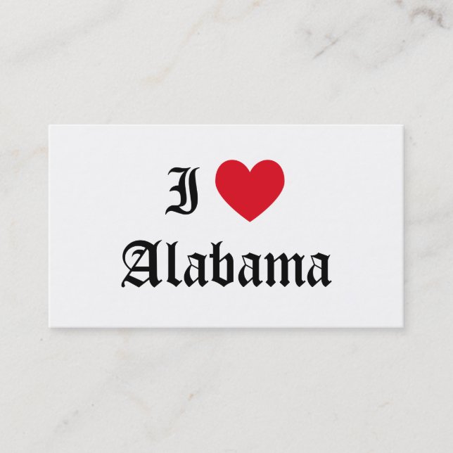Tarjeta De Visita Amo Alabama (Anverso)