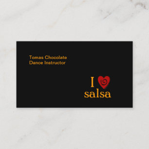 Tarjeta De Visita Amo el personalizado latino del baile del corazón