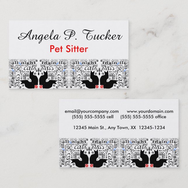 Tarjeta De Visita Amo los gatos negros Kaleidoscope (Anverso / Reverso)