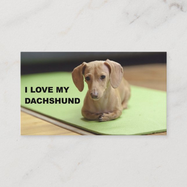 Tarjeta De Visita Amo mi crema Dachshund con una foto (Anverso)