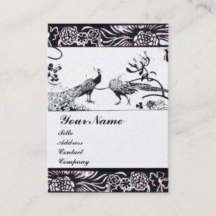 Tarjeta De Visita AMOR DE AVES DE BODAS MONOGRAMA Perla Negro Blanco