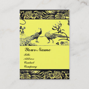 Tarjeta De Visita AMOR DE BODAS PÁJAROS ,negro y blanco ,amarillo