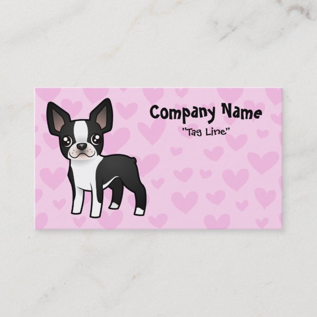 Tarjeta De Visita Amor de Boston Terrier (Anverso)