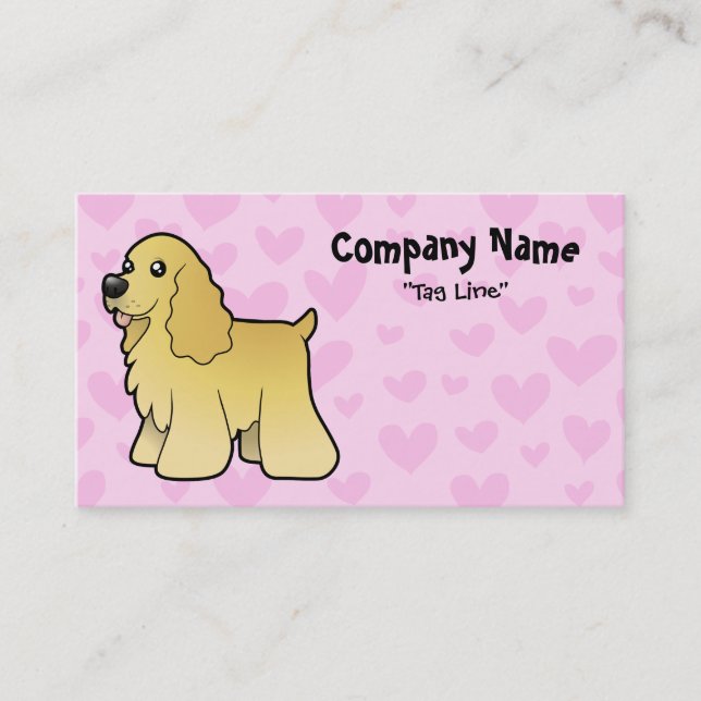 Tarjeta De Visita Amor de cocker spaniel del americano (Anverso)