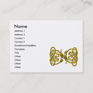 Tarjeta De Visita AMOR DE DRAGÓN / Oro nudos celtas blanco