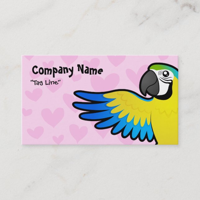 Tarjeta De Visita Amor de Guacamayo / Loro (Anverso)