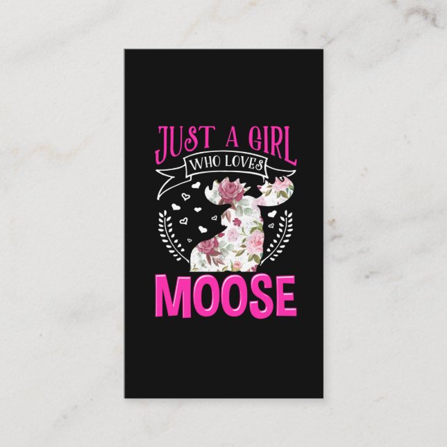 Tarjeta De Visita Amor de Moose Chica de Flor (Anverso)