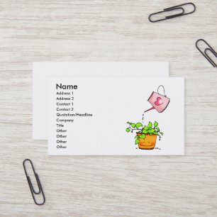 Tarjeta De Visita Amor de Riego, Feliz Planta de Interior