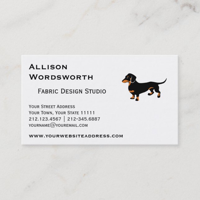 Tarjeta De Visita Amor del perro de Doxie - pequeño Dachshund lindo (Anverso)