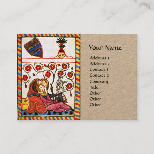 Tarjeta De Visita AMOR ETERNO MONOGRAM, Amantes Roses Rojos Kraft