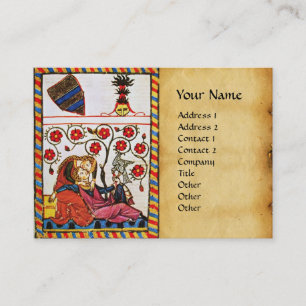Tarjeta De Visita AMOR ETERNO MONOGRAMA Pergamino Medieval