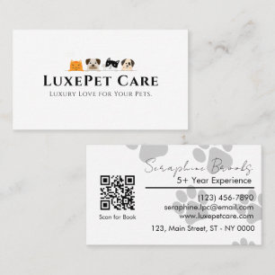 Tarjeta De Visita Amor profesional simple Cuidado de mascotas Encant