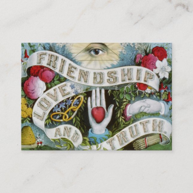 Tarjeta De Visita amor y verdad de la amistad (Anverso)
