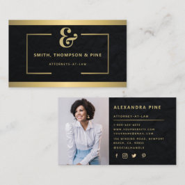 Tarjeta De Visita Ampersand Geometric Black Gold Professional Photo